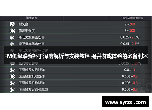 FM低级联赛补丁深度解析与安装教程 提升游戏体验的必备利器
